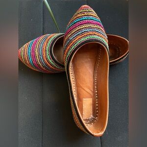 Handmade Indian Juttis Embroidered Boho Flats Multicolor Slip On Mules